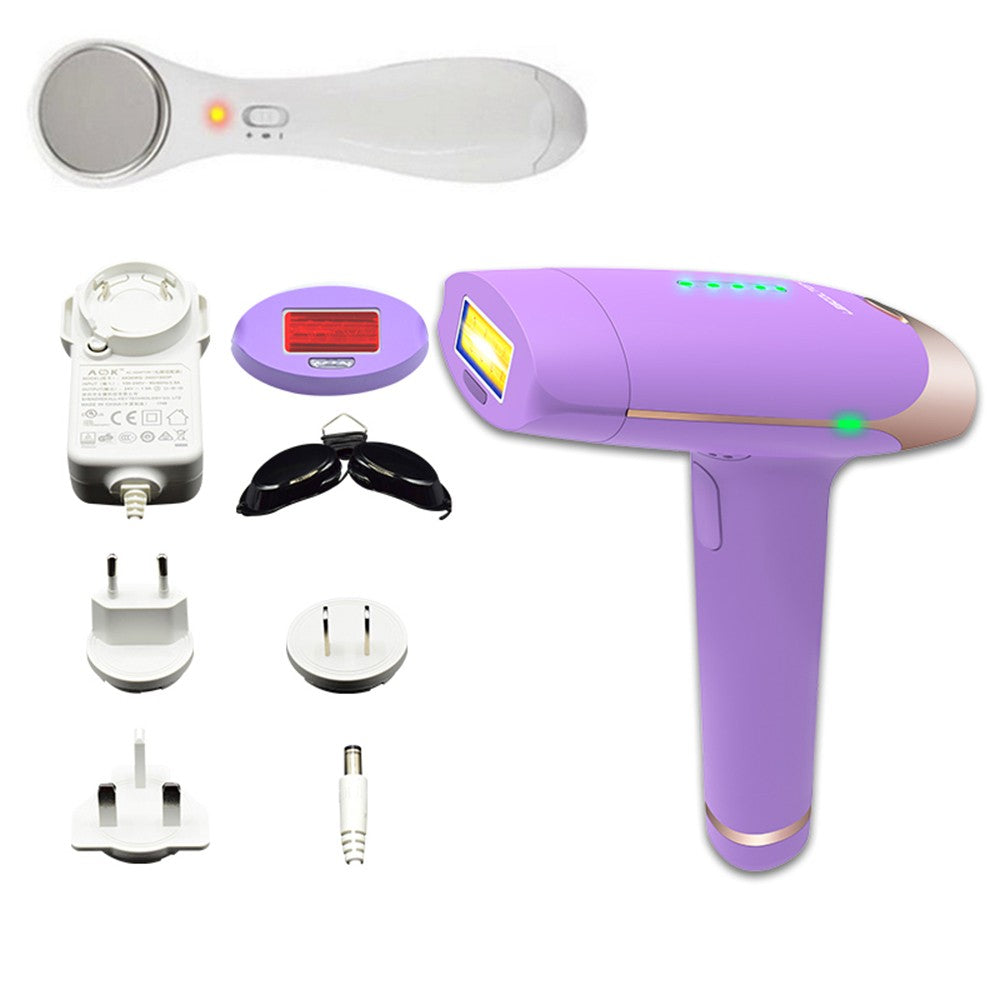 Laser Hair Removal Machine With Portable Beauty Instrument Set Painless Laser Epilator & Anti-Ageing Facial Skin Appliance Kit Permanent Hair Removal Device Electric Body Hair Trimmer & Facial Massager
